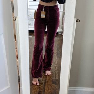 Reformation Mali Pants Aubergine Velvet 25